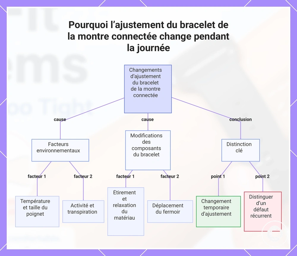 Pourquoi l’ajustement du bracelet de la montre connectée change pendant la journée