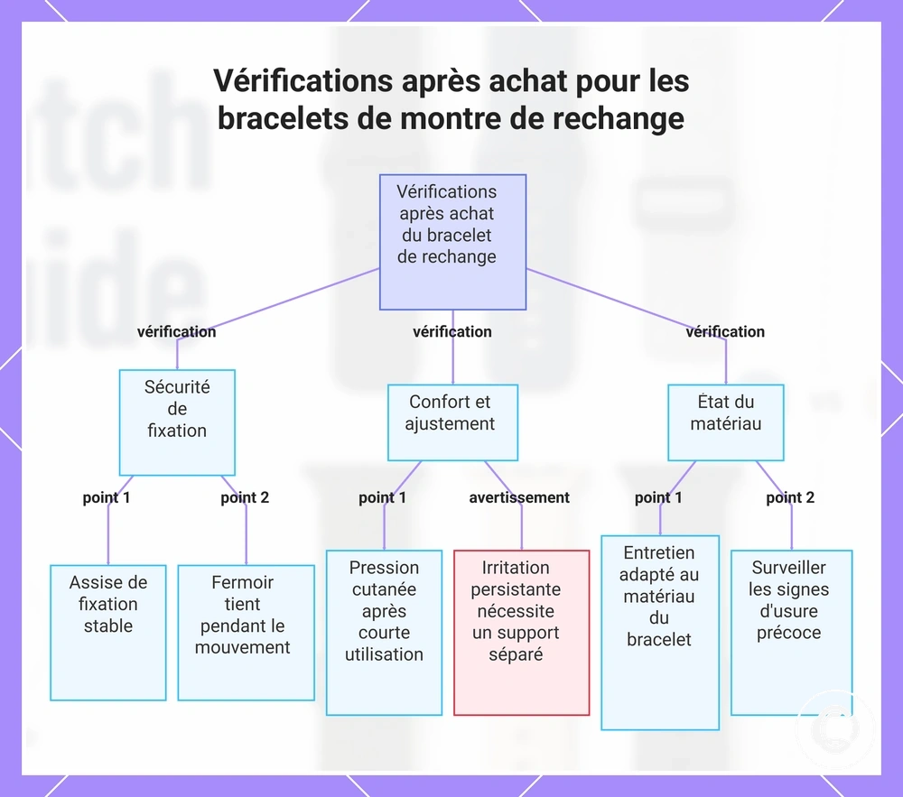 Vérifications après achat pour les bracelets de montre de rechange