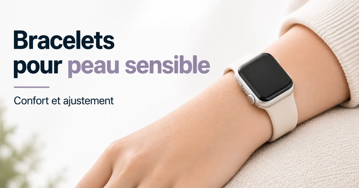 Bracelet de montre connectée souple conçu pour un port confortable sur peau sensible