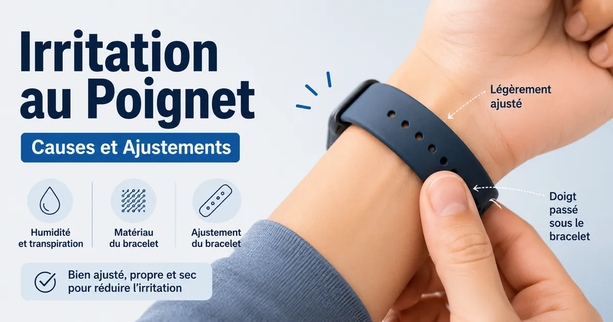 Ajustement et matériau d’un bracelet de montre connectée vérifiés pour réduire l’irritation du poignet