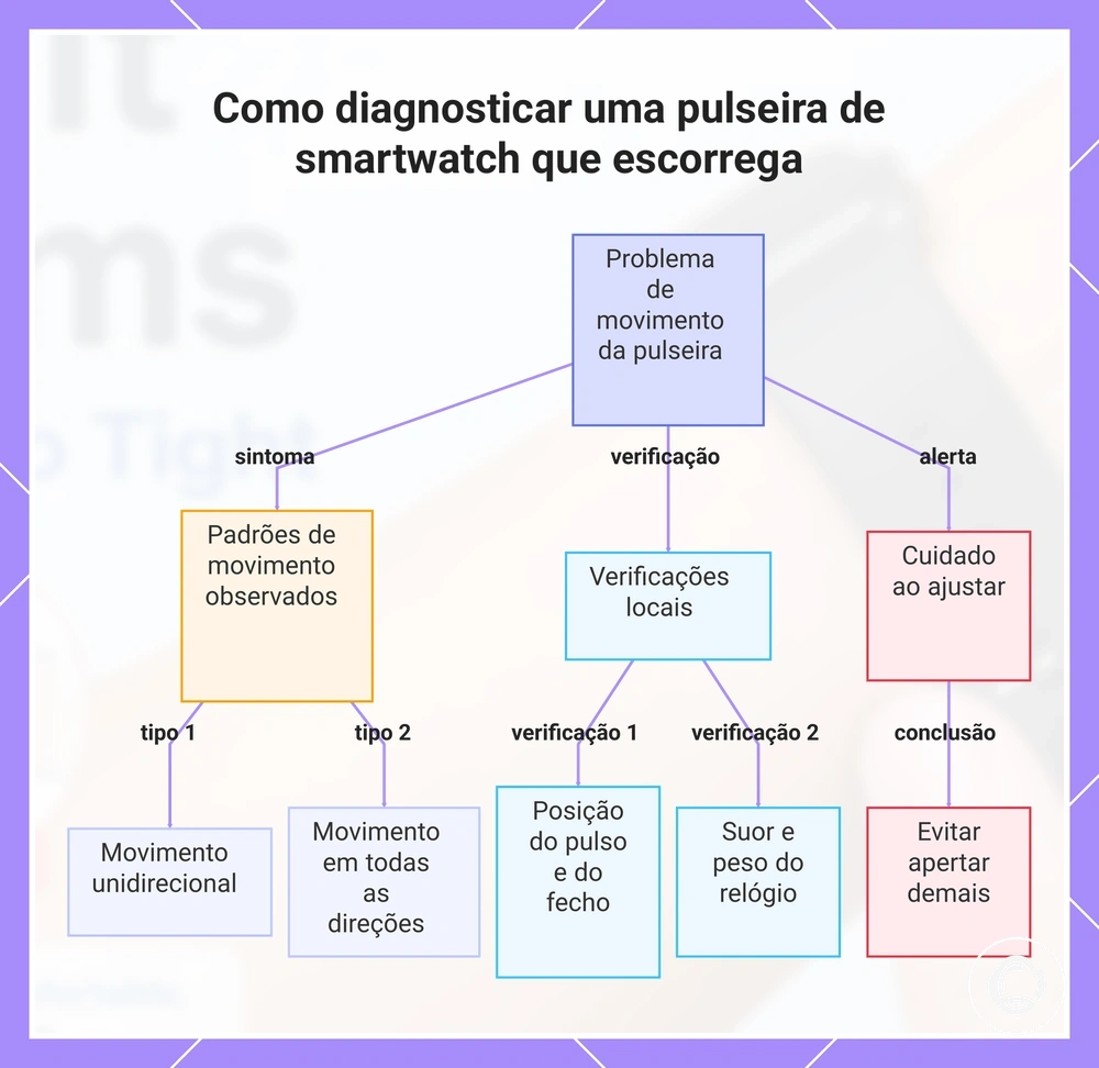 Como diagnosticar uma pulseira de smartwatch que escorrega