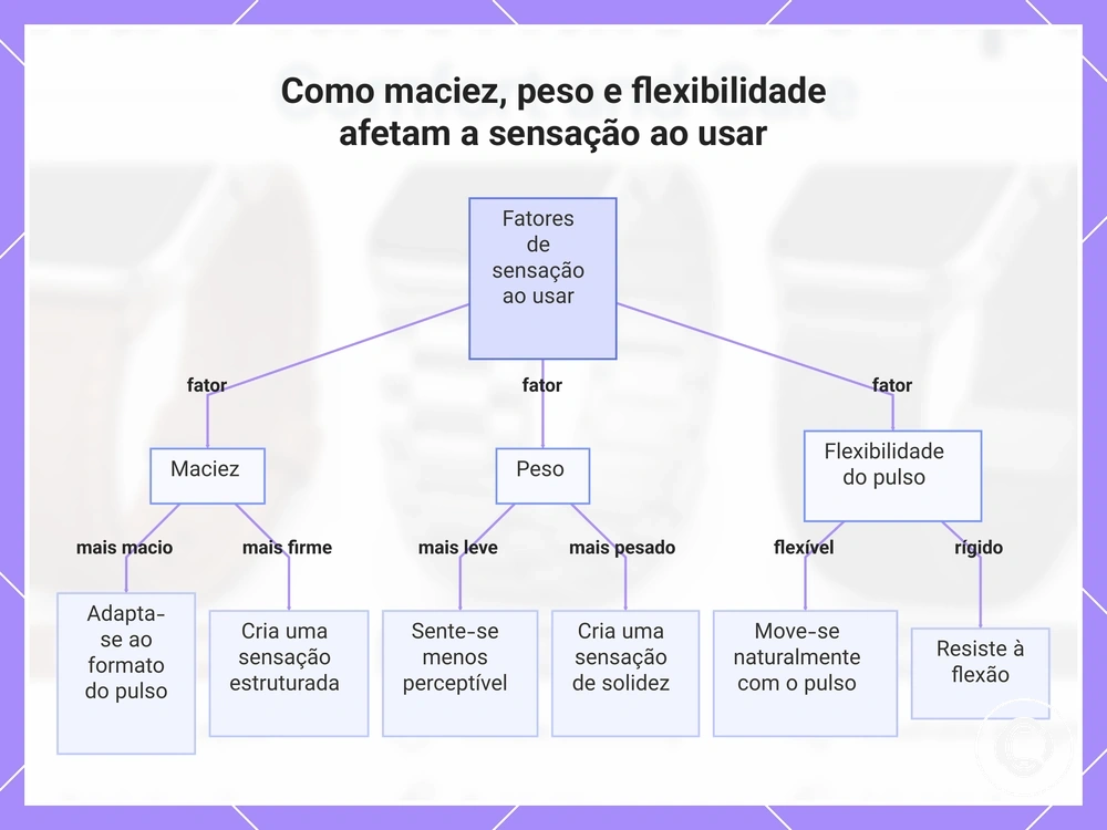 Como maciez, peso e flexibilidade afetam a sensação ao usar