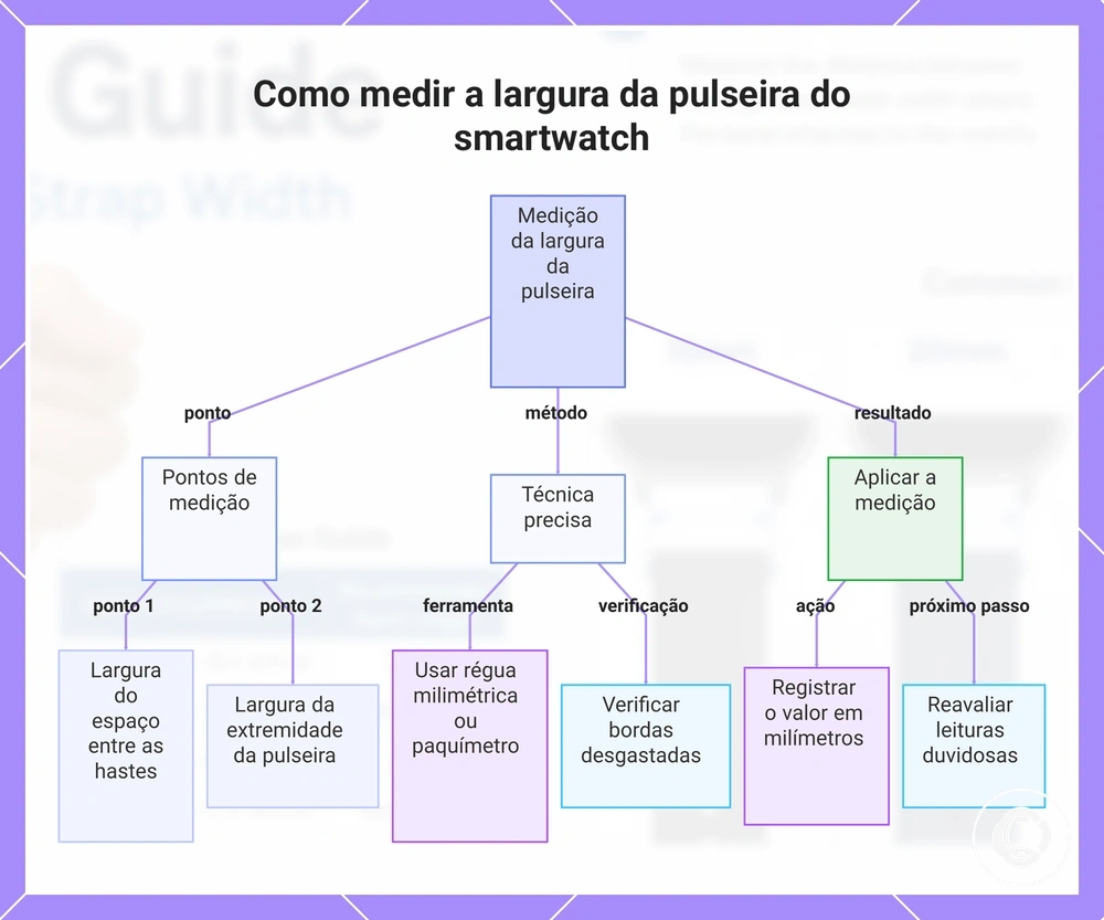 Como medir a largura da pulseira do smartwatch