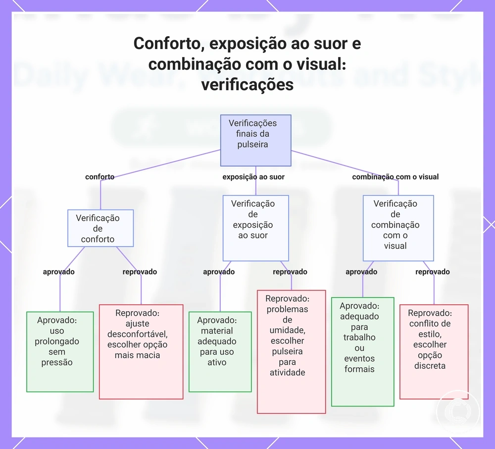 Conforto, exposição ao suor e combinação com o visual: verificações