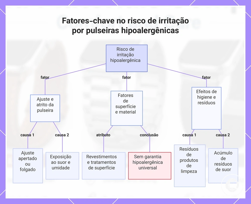 Fatores-chave no risco de irritação por pulseiras hipoalergênicas