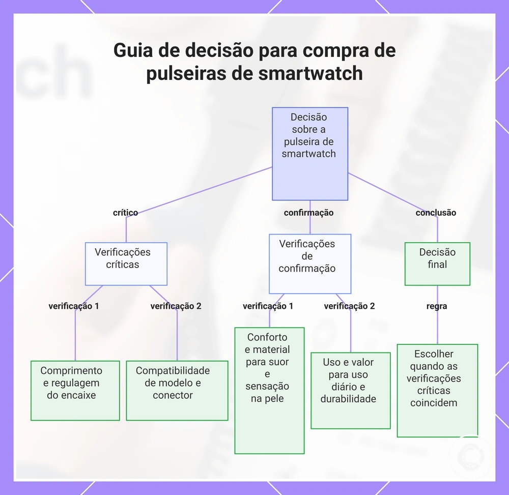 Guia de decisão para compra de pulseiras de smartwatch