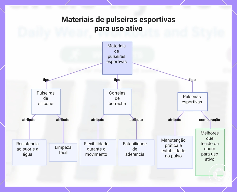 Materiais de pulseiras esportivas para uso ativo