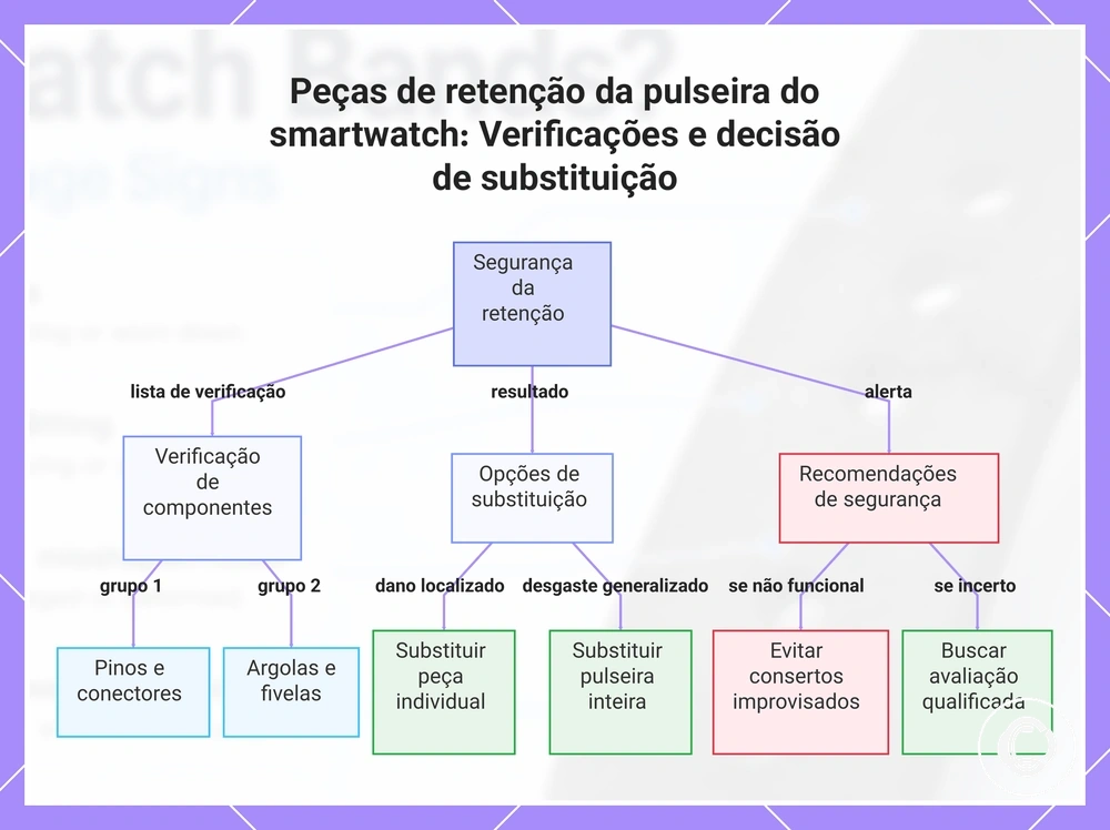 Peças de retenção da pulseira do smartwatch: Verificações e decisão de substituição