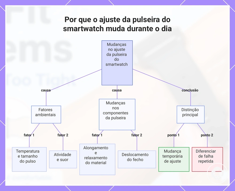 Por que o ajuste da pulseira do smartwatch muda durante o dia