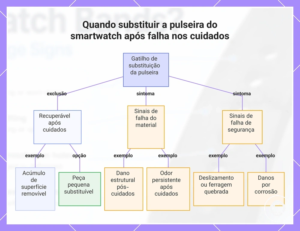Quando substituir a pulseira do smartwatch após falha nos cuidados