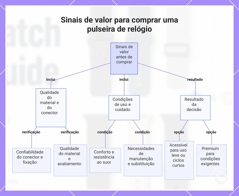 Sinais de valor para comprar uma pulseira de relógio