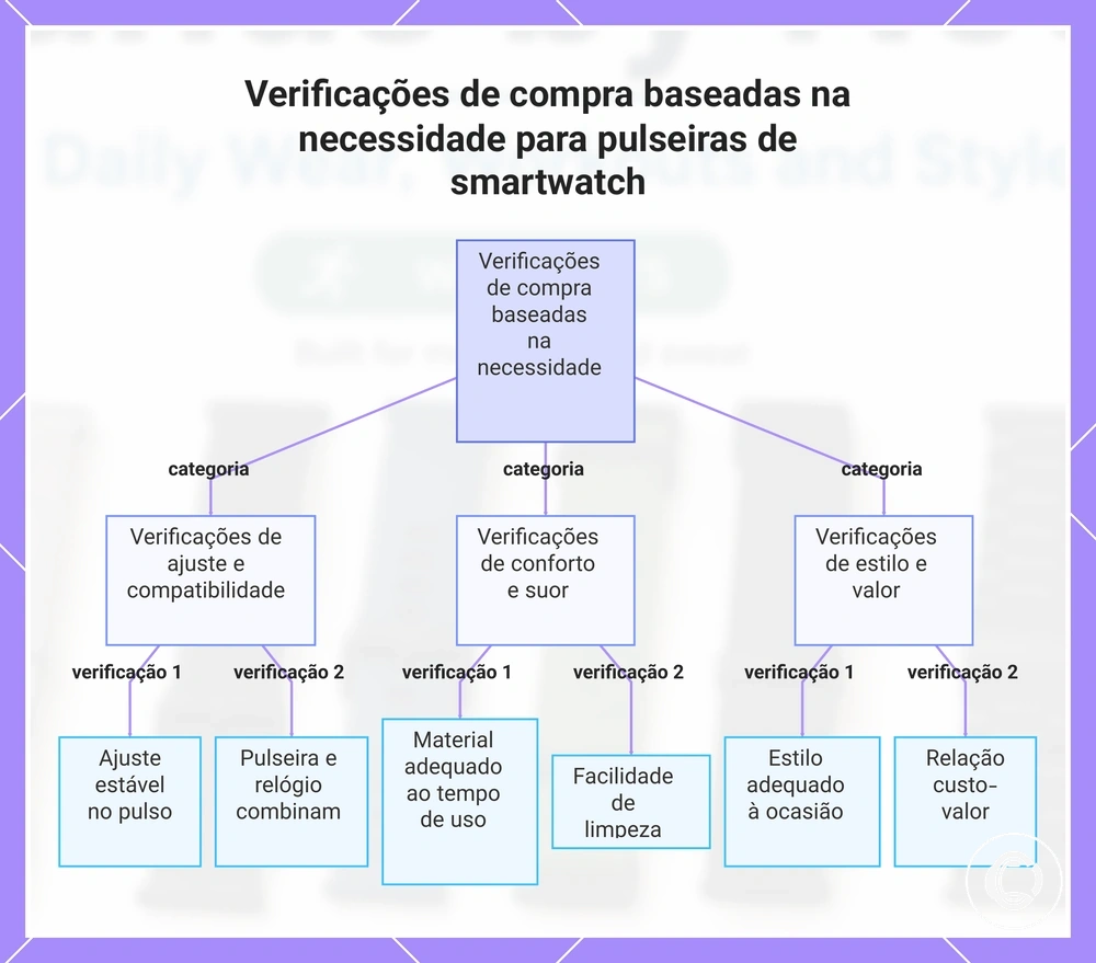 Verificações de compra baseadas na necessidade para pulseiras de smartwatch
