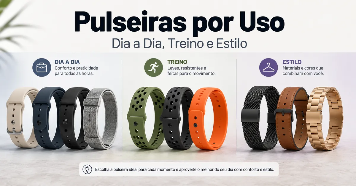 Pulseiras para smartwatch agrupadas para uso diário, treino e estilo