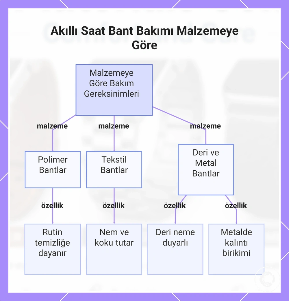 Akıllı Saat Bant Bakımı Malzemeye Göre