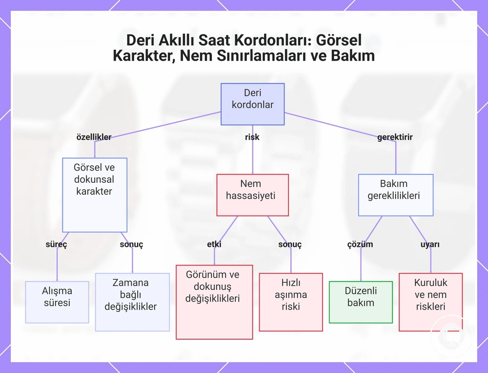 Deri Akıllı Saat Kordonları: Görsel Karakter, Nem Sınırlamaları ve Bakım
