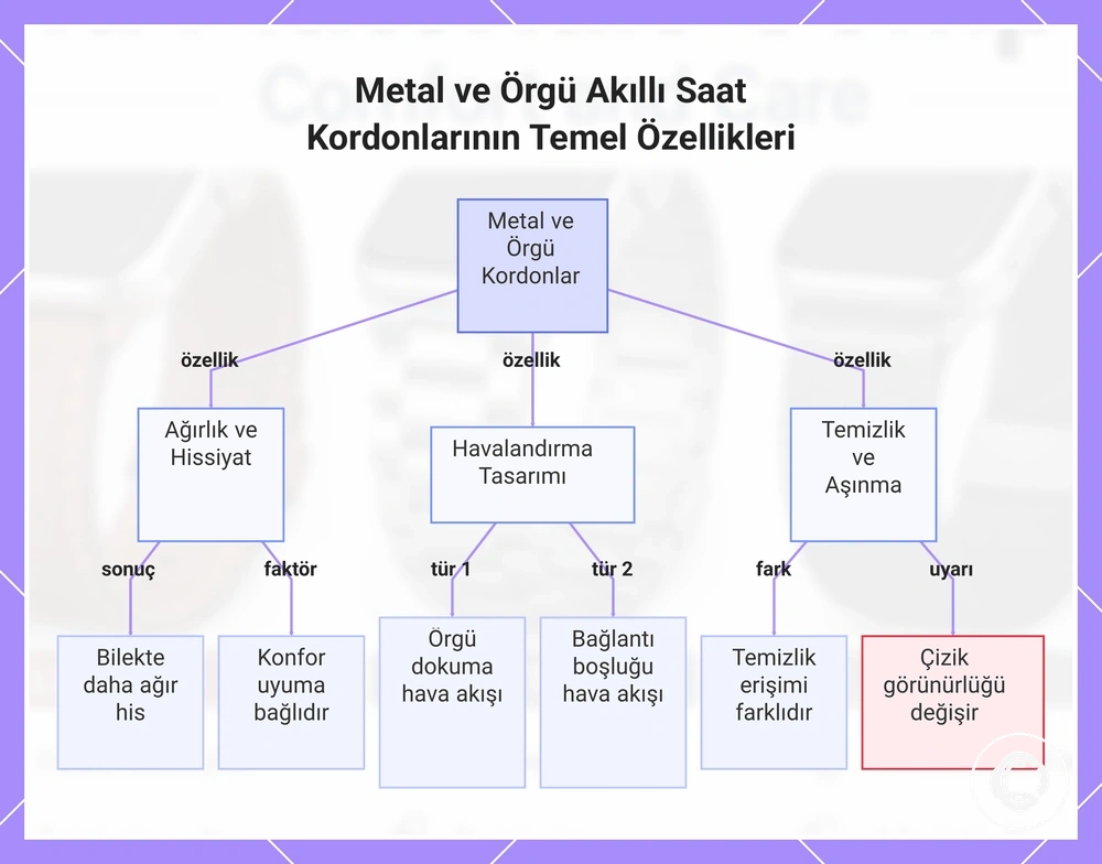 Metal ve Örgü Akıllı Saat Kordonlarının Temel Özellikleri