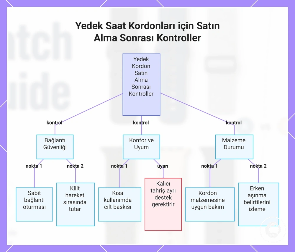 Yedek Saat Kordonları için Satın Alma Sonrası Kontroller